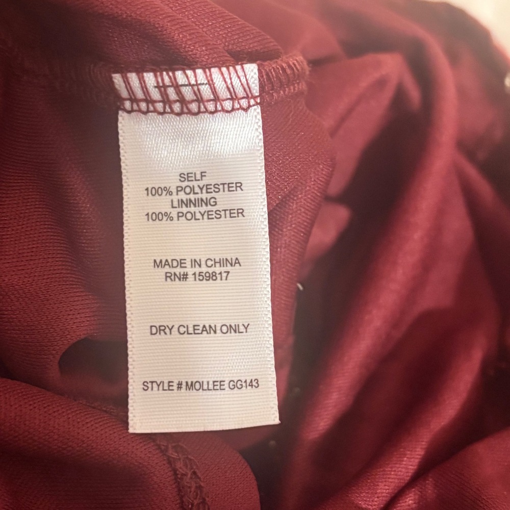 Altar'd State Mollee GG143 Burgundy Gold Metallic Floral Mini Dress Medium - Picture 7 of 15